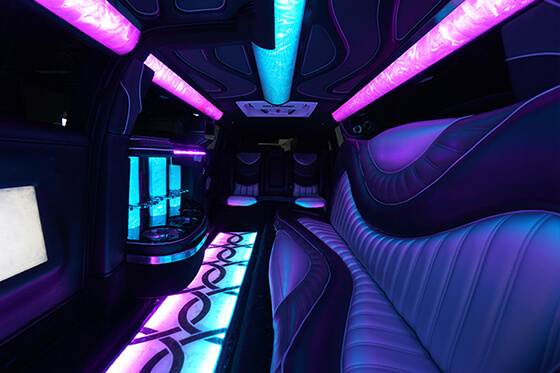 Luxurious limo interior