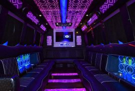 bachelor parties bus rental interior