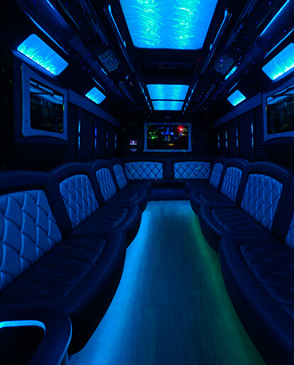 Spacious party bus for any special event